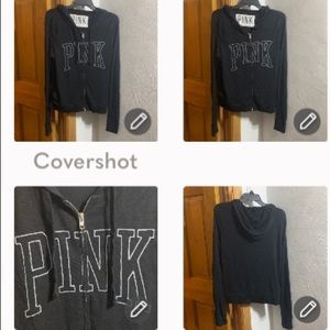 NEW PINK Victoria’s Secret Zip Hoodie SzL